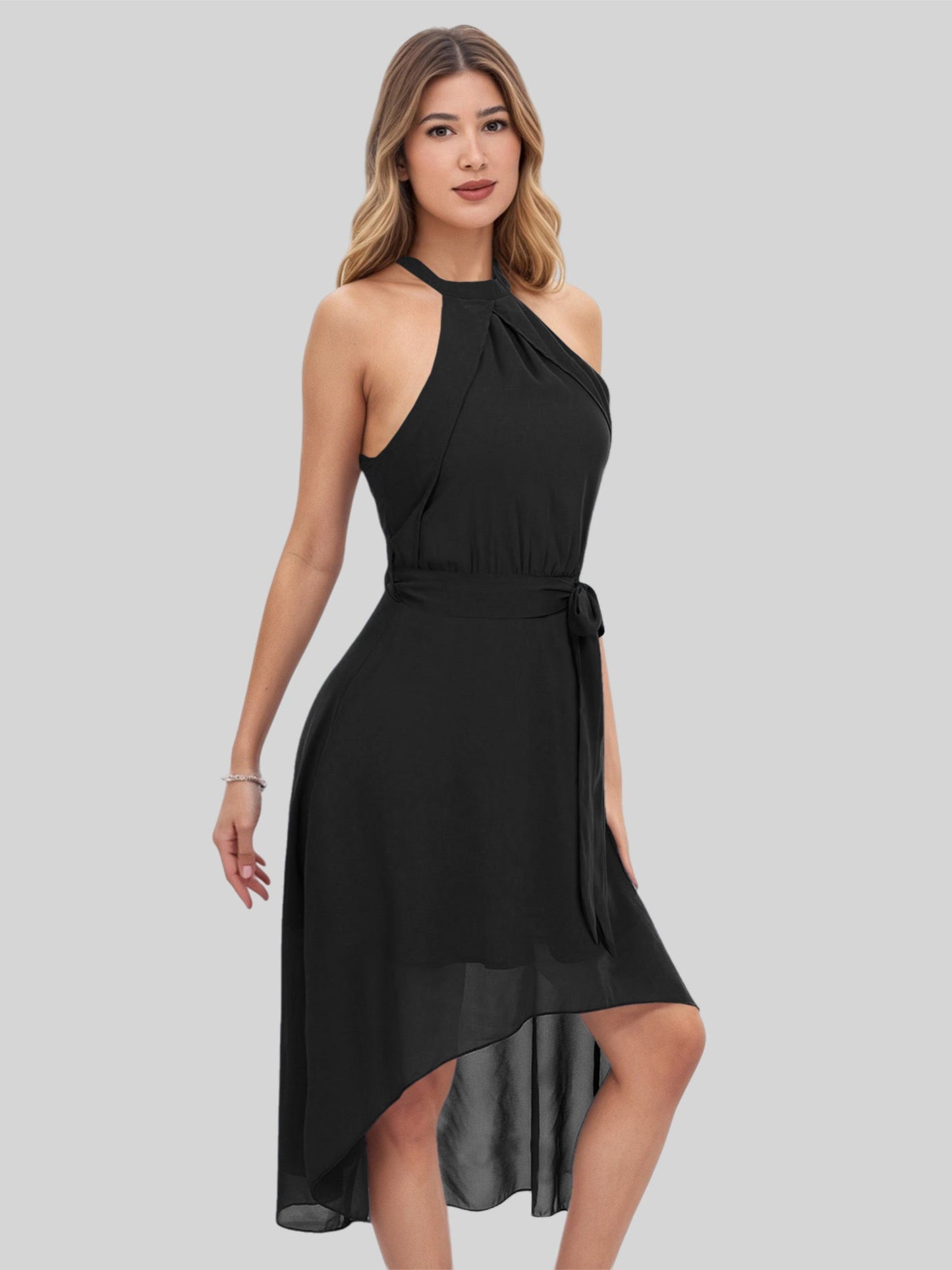 Lapa Plus Women's Chiffon Dress With Irregular Hem - Lapa plus