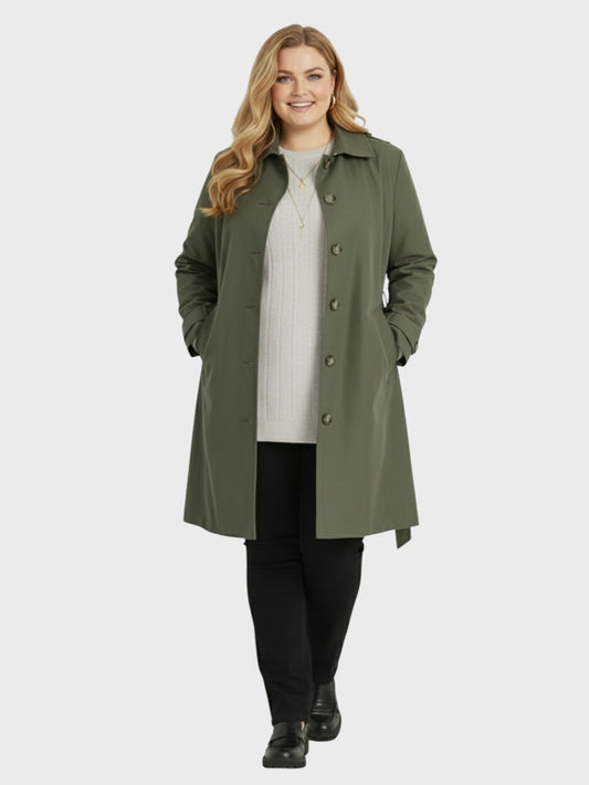 Lapa Plus Women's Classic Mid - Length Trench Coat - Lapa plus