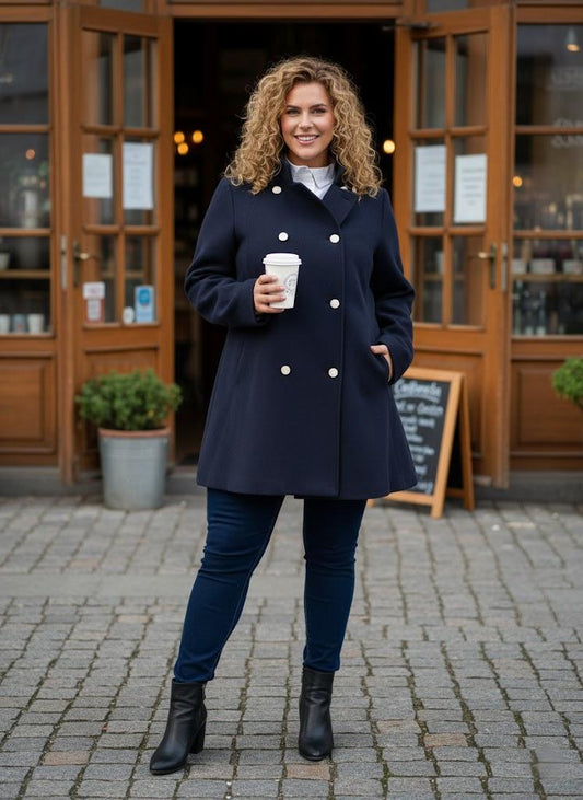 Lapa Plus Women's Double - Breasted Wool Coat - Lapa plus