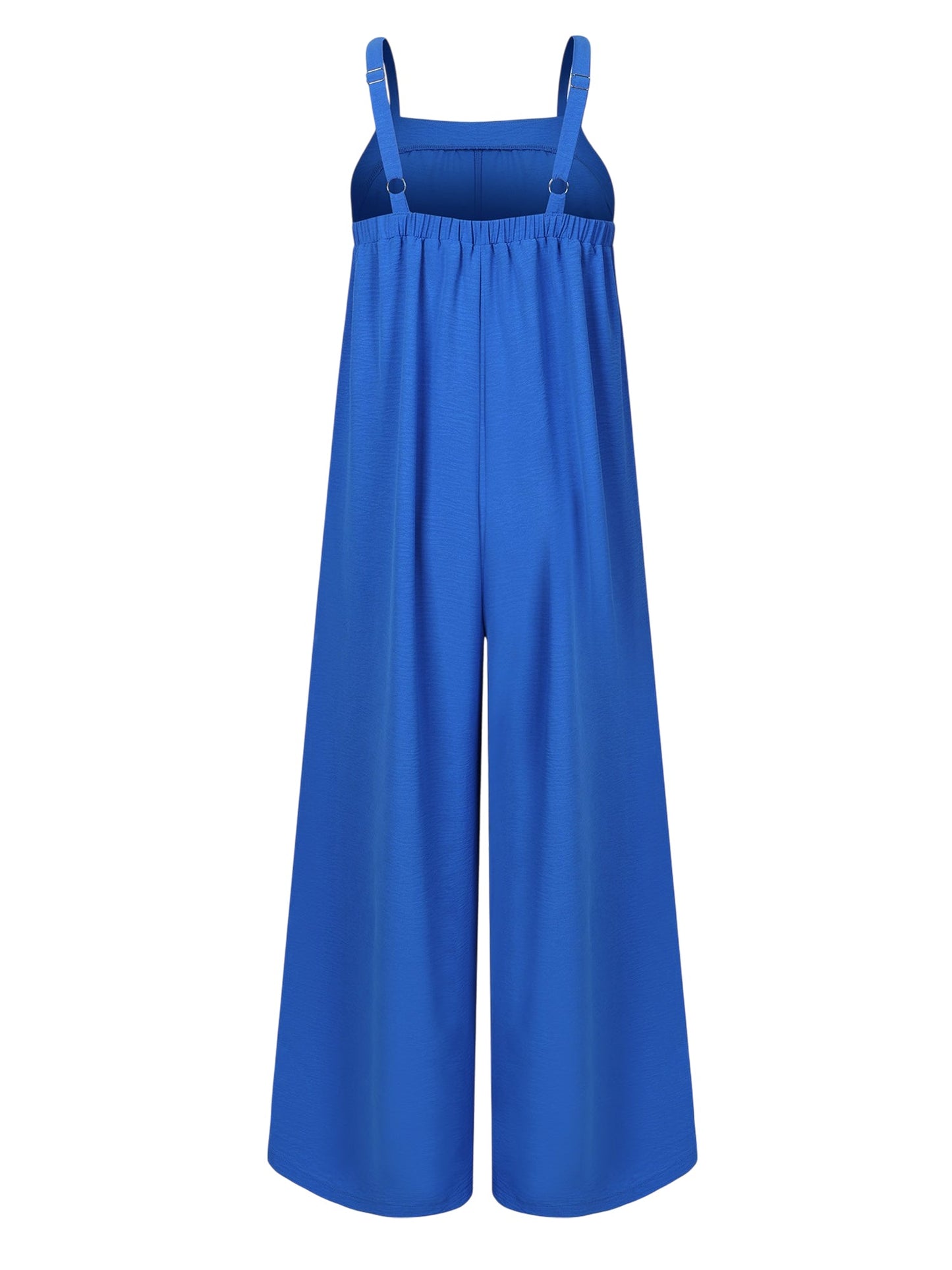 Lapa Plus Women's Elegant Blue Pocket Wide - leg Jumpsuit - Lapa plus