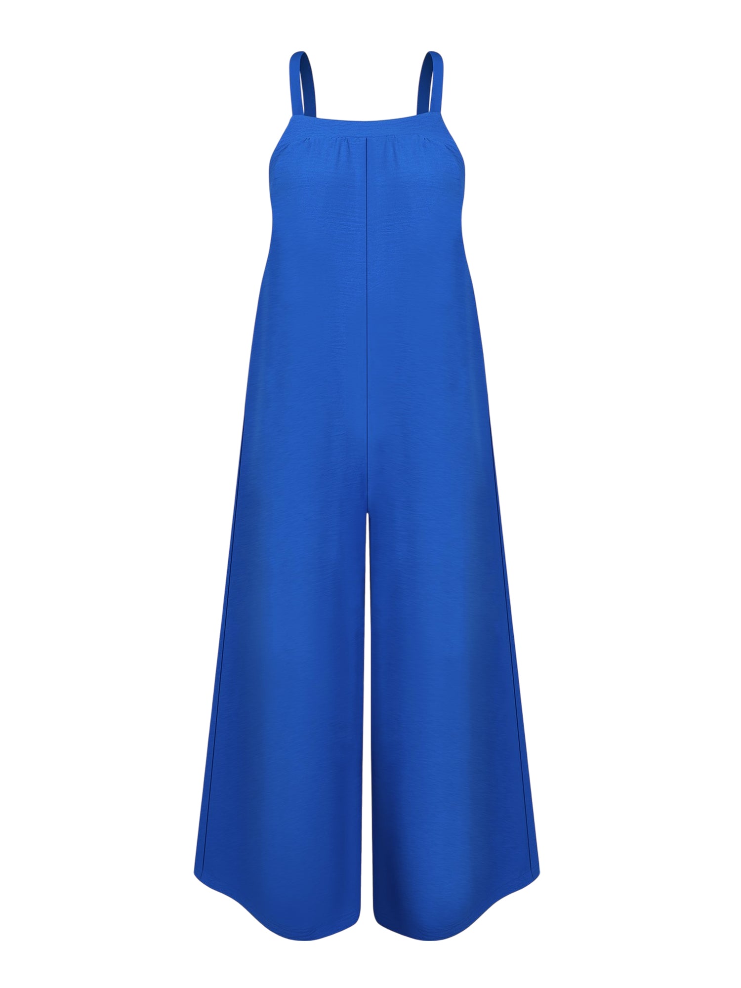 Lapa Plus Women's Elegant Blue Pocket Wide - leg Jumpsuit - Lapa plus