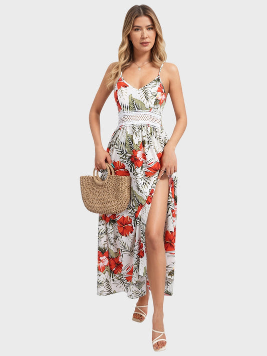 Lapa Plus Women's Flower - print Resort Slit Camisole Dress - Lapa plus
