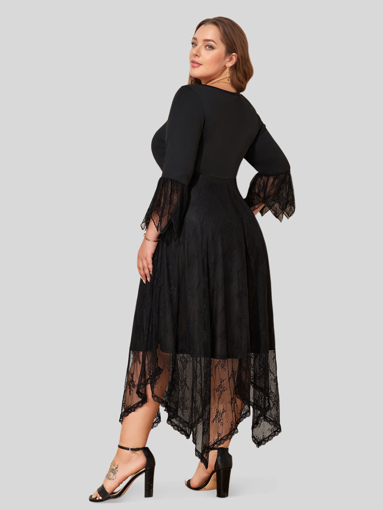 Lapa Plus Women's Gothress Patchwork Plus Size Dress - Lapa plus