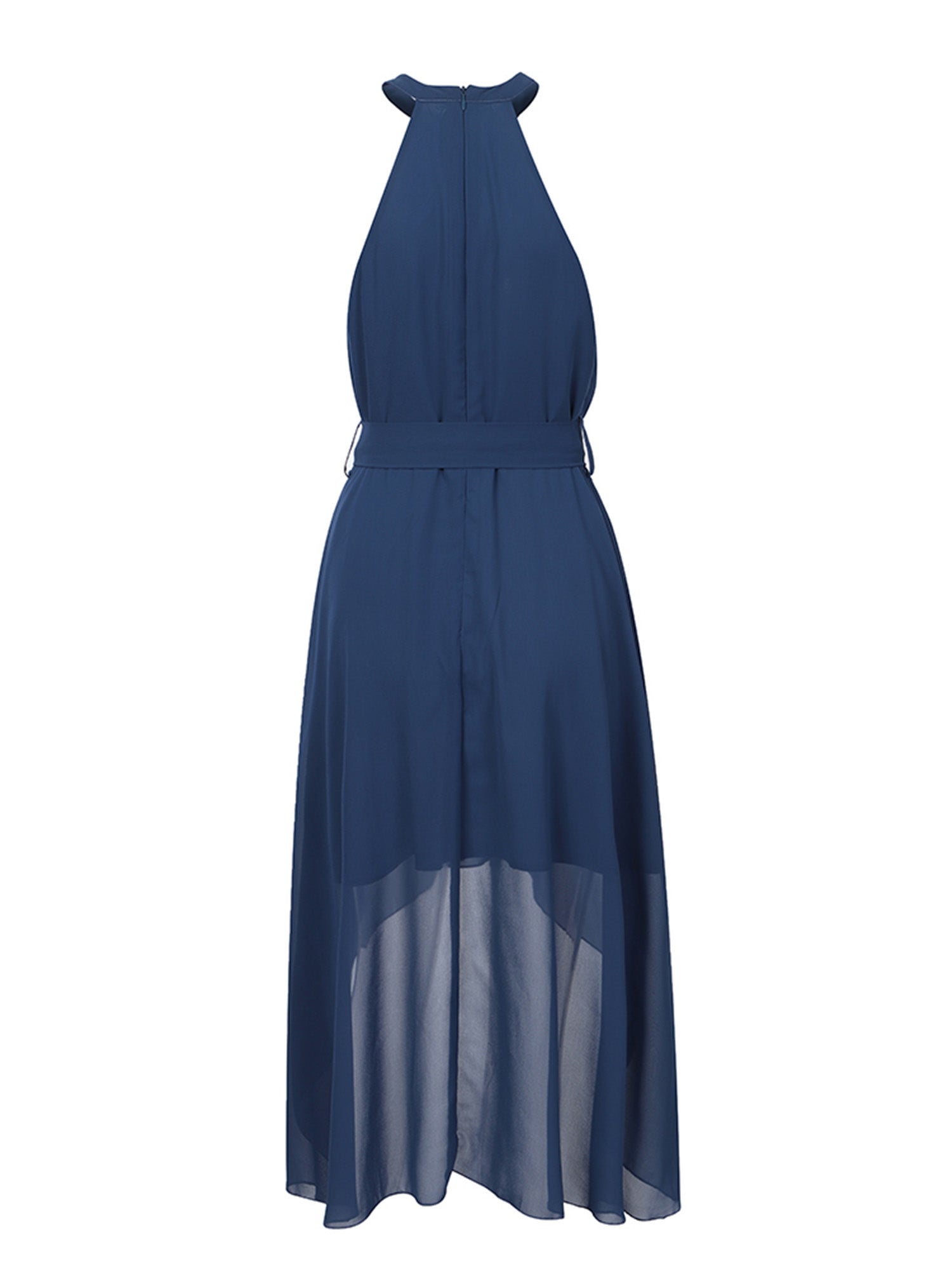 Lapa Plus Women's Neck - hanging Chiffon Blue Party Dress - Lapa plus