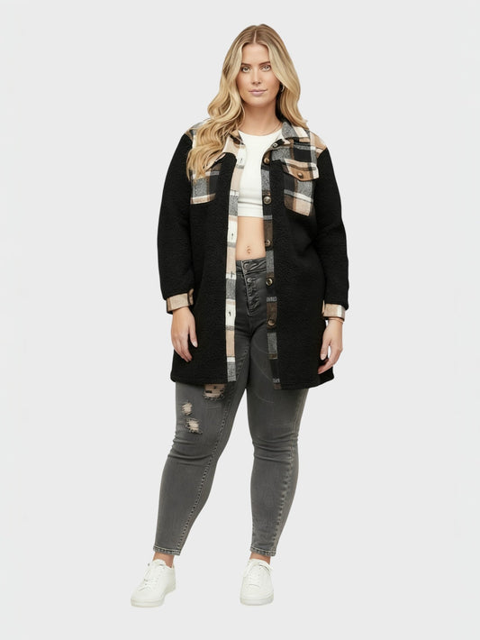 Lapa Plus Women's Plaid Color - Block Design Jacket - Lapa plus