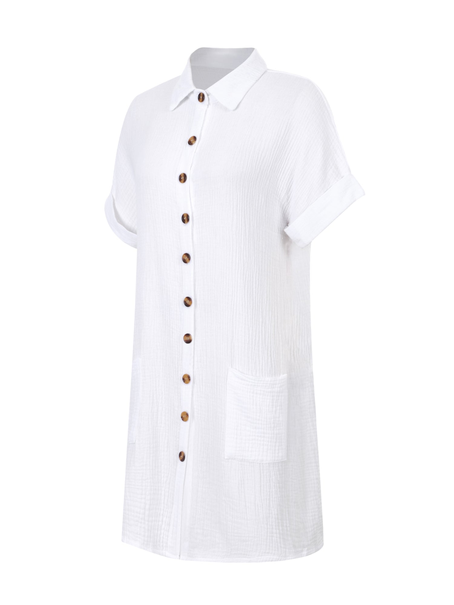 Lapa Plus Women's Pocket Single - breasted Button Dress - Lapa plus