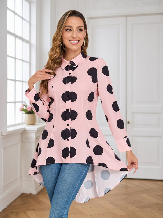 Lapa Plus Women's Polka Dot Printed Top - Lapa plus