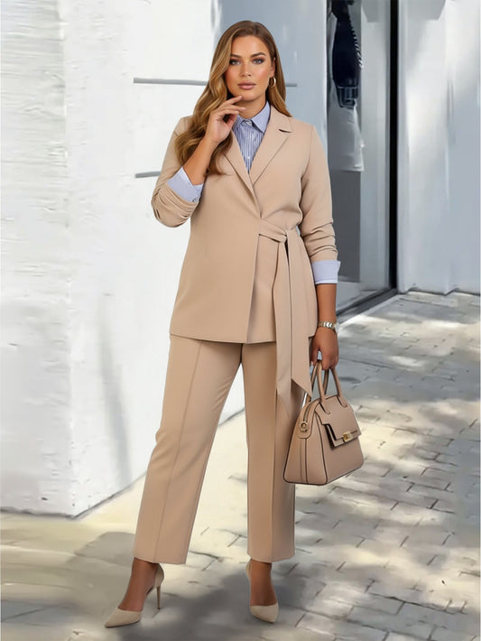 Lapa Plus Women's Side - Tie Detail Suit Set - Lapa plus