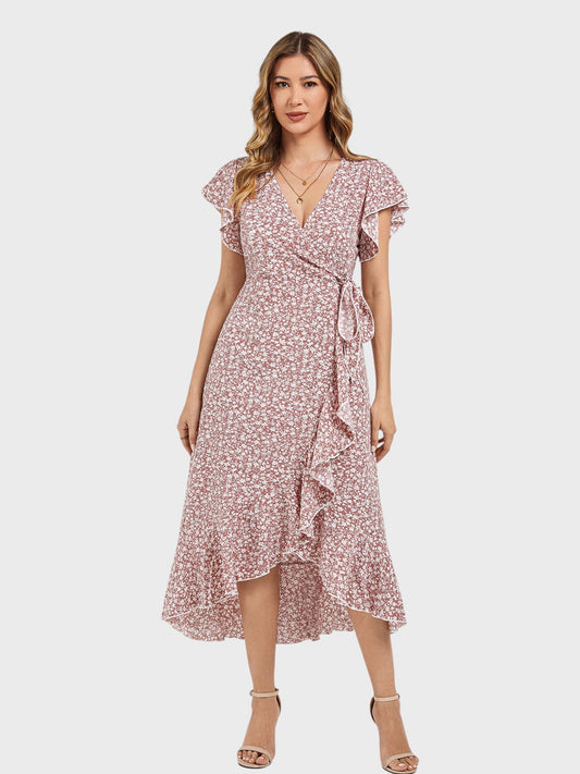 Lapa Plus Women's Small Floral Pattern Lace - up Dress - Lapa plus