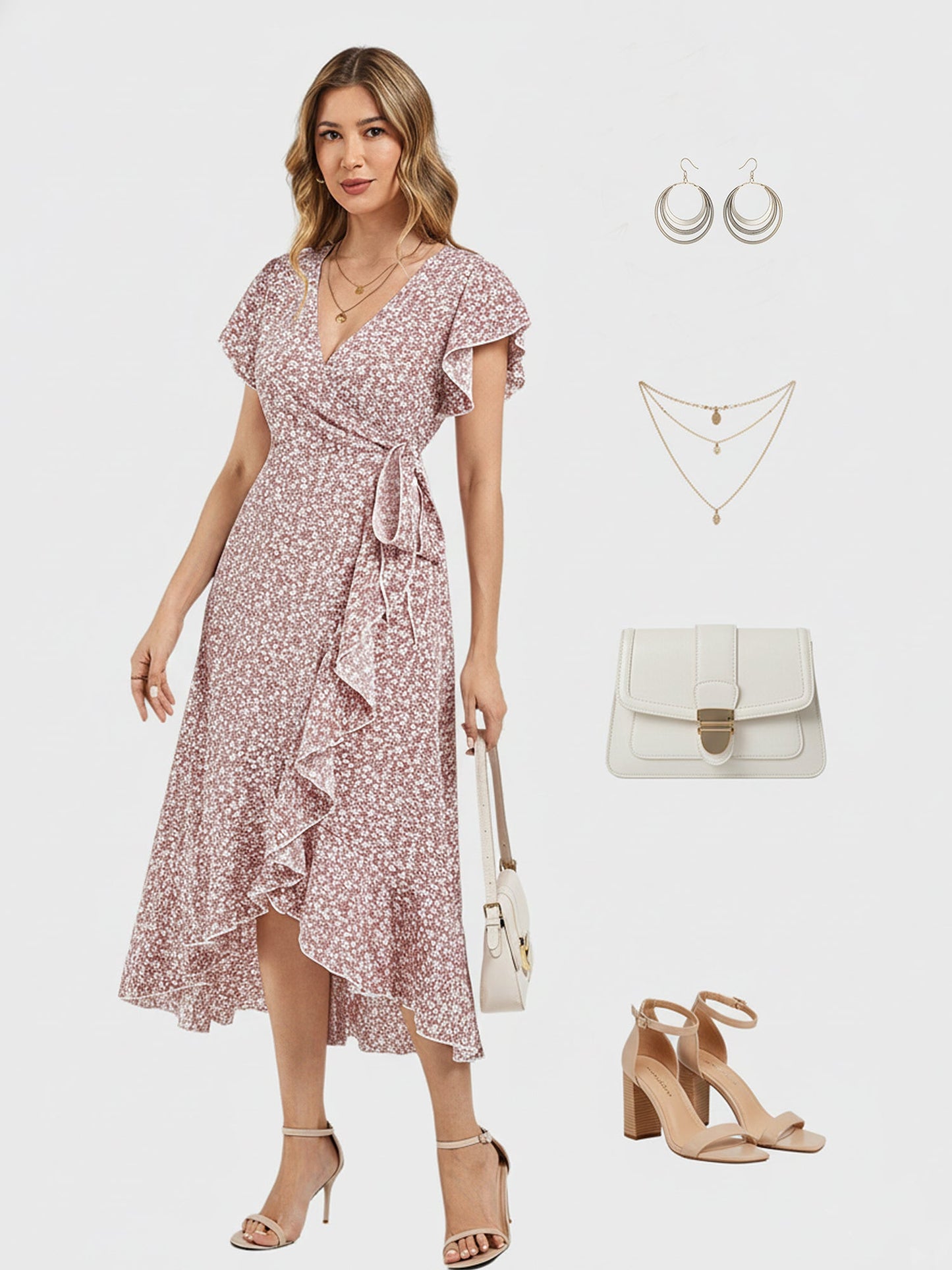 Lapa Plus Women's Small Floral Pattern Lace - up Dress - Lapa plus