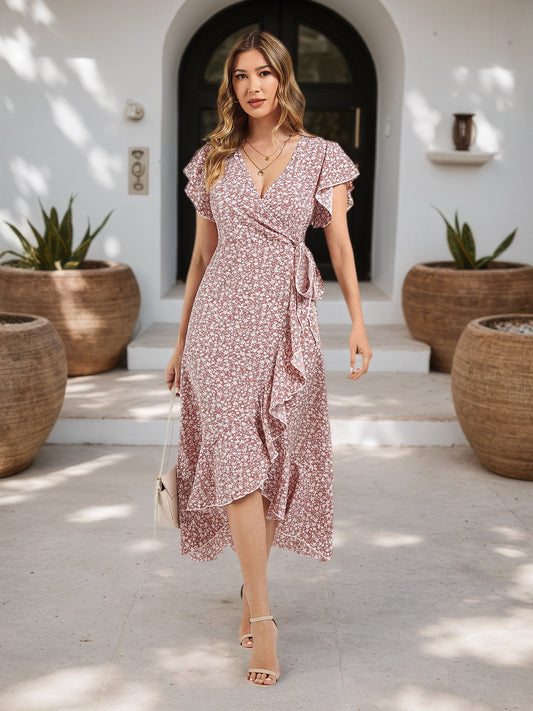 Lapa Plus Women's Small Floral Pattern Lace - up Dress - Lapa plus