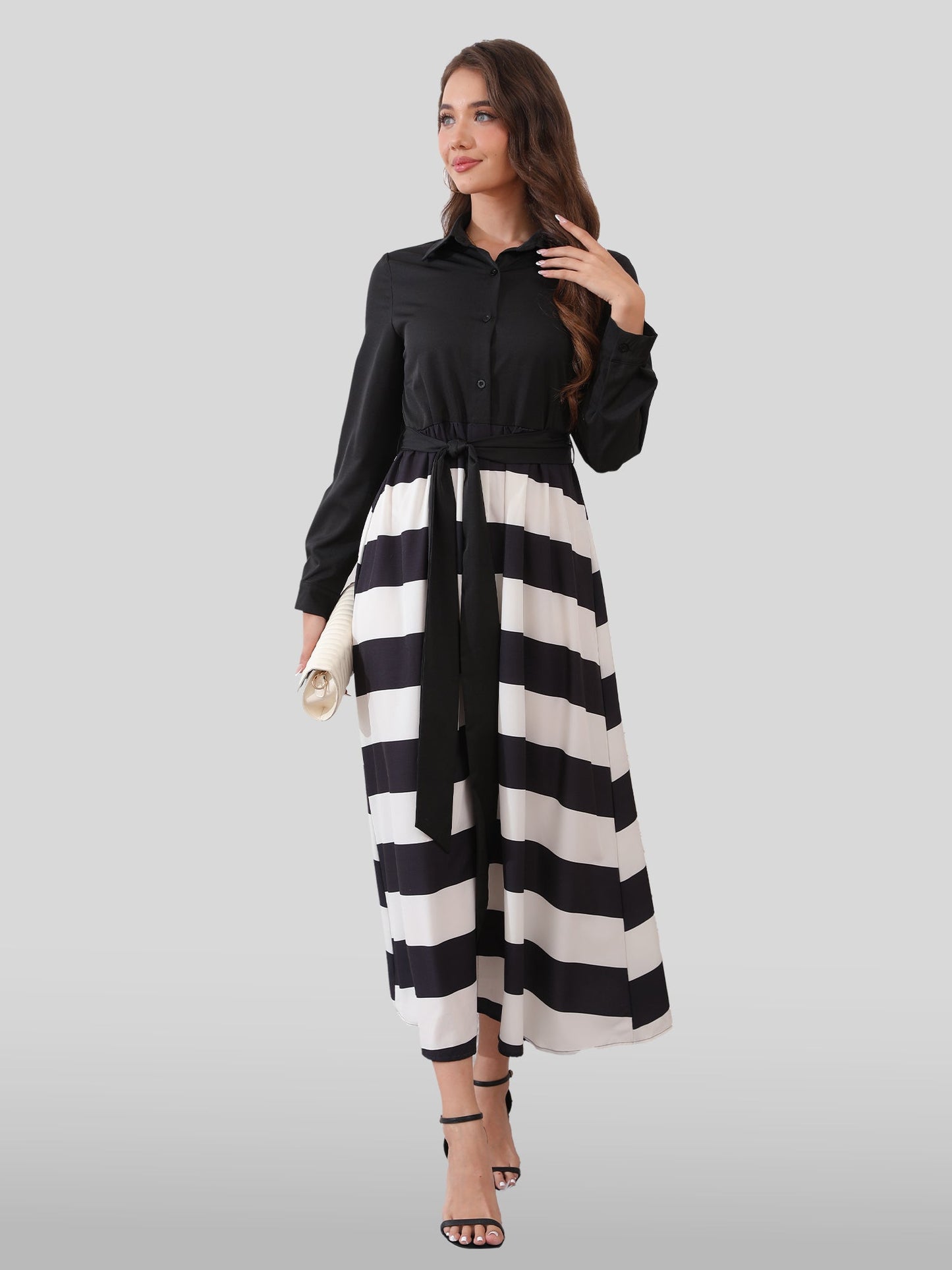 Lapa Plus Women's Splicing Striped Women's Dress - Lapa plus