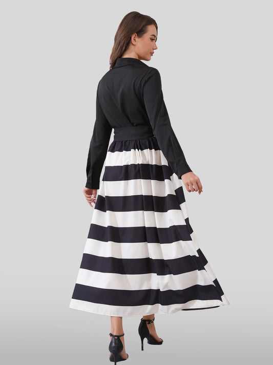 Lapa Plus Women's Splicing Striped Women's Dress - Lapa plus