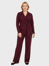 Lapa Plus Women's Stylish Jumpsuit with Lapel and Waist Tie - Lapa plus