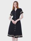 Lapa Plus Women's Embroidered Button Up Shirt Dress