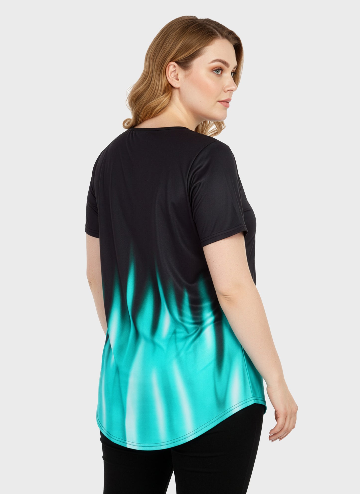 Lapa Plus Women's Short Sleeved Gradient Printed T-shirt