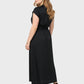 Lapa Plus Women's Bead Piece Waist Cinching Lace Up Big Swing Dress