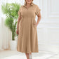 Lapa Plus Women's Dress with Button Placket and Elastic Waist