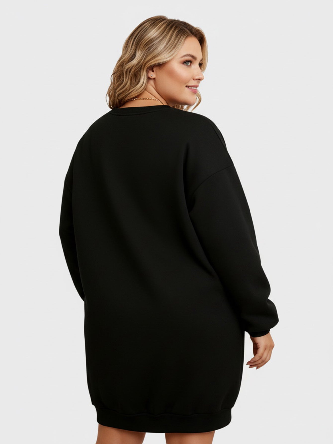 Lapa Plus Women's custom patterned round neck Christmas dress