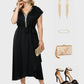 Lapa Plus Women's Bead Piece Waist Cinching Lace Up Big Swing Dress