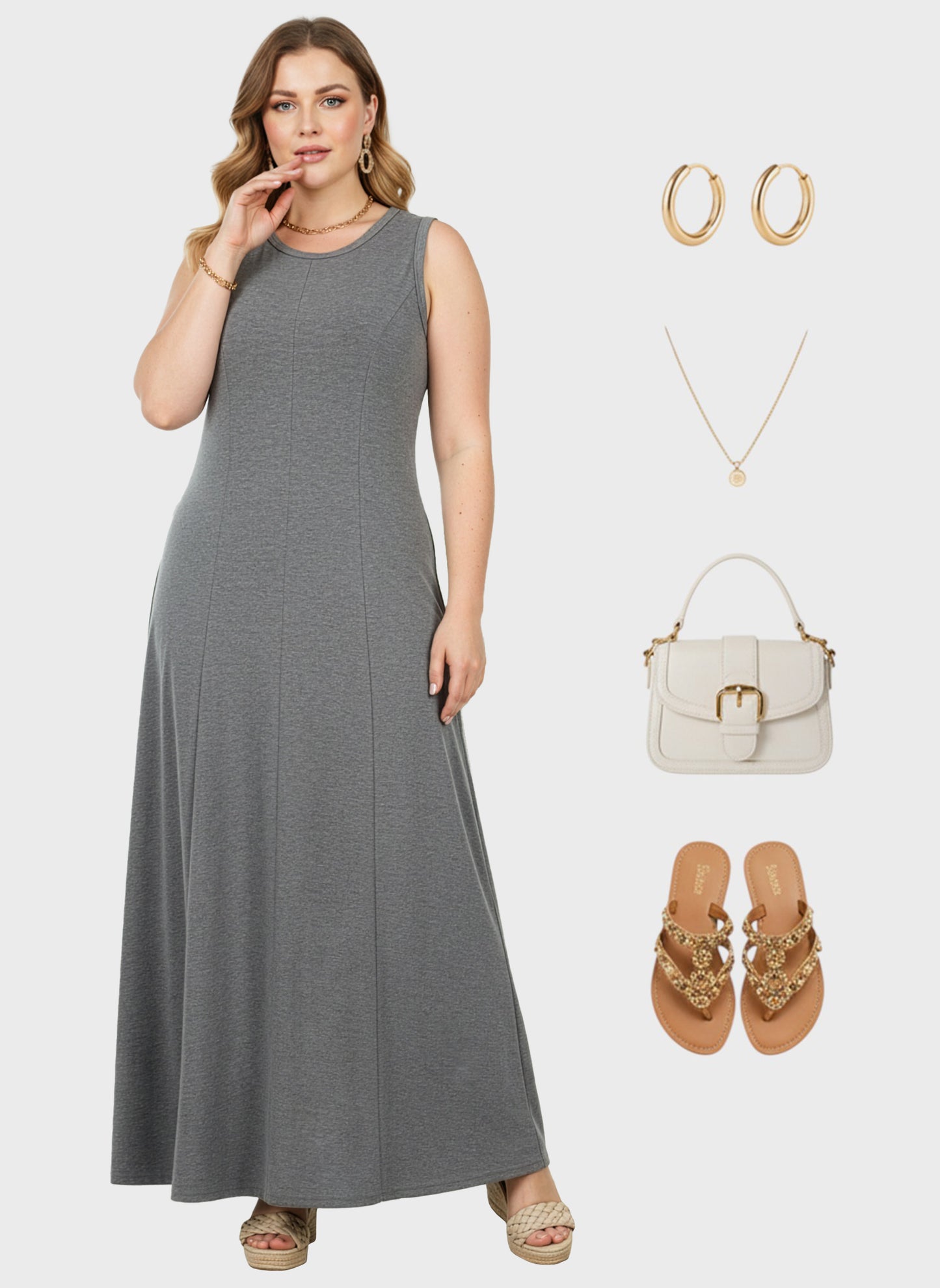 Lapa Plus Women's Solid-colored Long Dress