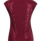Lapa Plus Women's V-neck Raglan Sequined Party Top