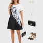 Lapa Plus Women's 3D Floral Print Loose Hem Dress