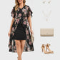 Lapa Plus Women's Asymmetric Floral Print Two-piece Dress