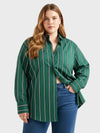 Lapa Plus Women's green striped Christmas top