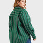 Lapa Plus Women's green striped Christmas top