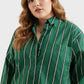 Lapa Plus Women's green striped Christmas top
