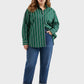Lapa Plus Women's green striped Christmas top