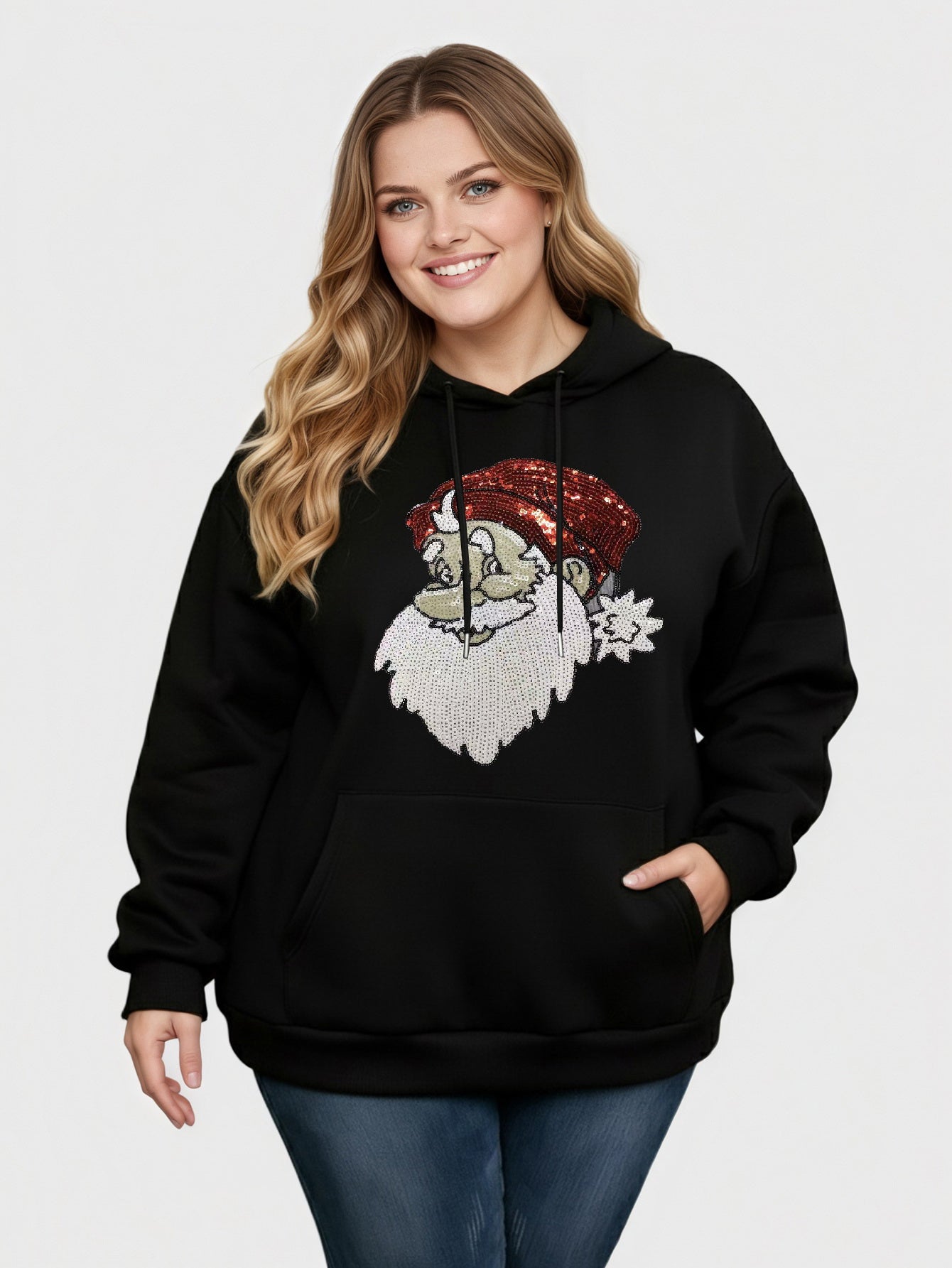 Lapa Plus Women's Custom Christmas Pattern Hooded Sweatshirt