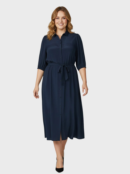 Lapa Plus Women's Office Ready Midi A-line 3/4 Sleeve Dress