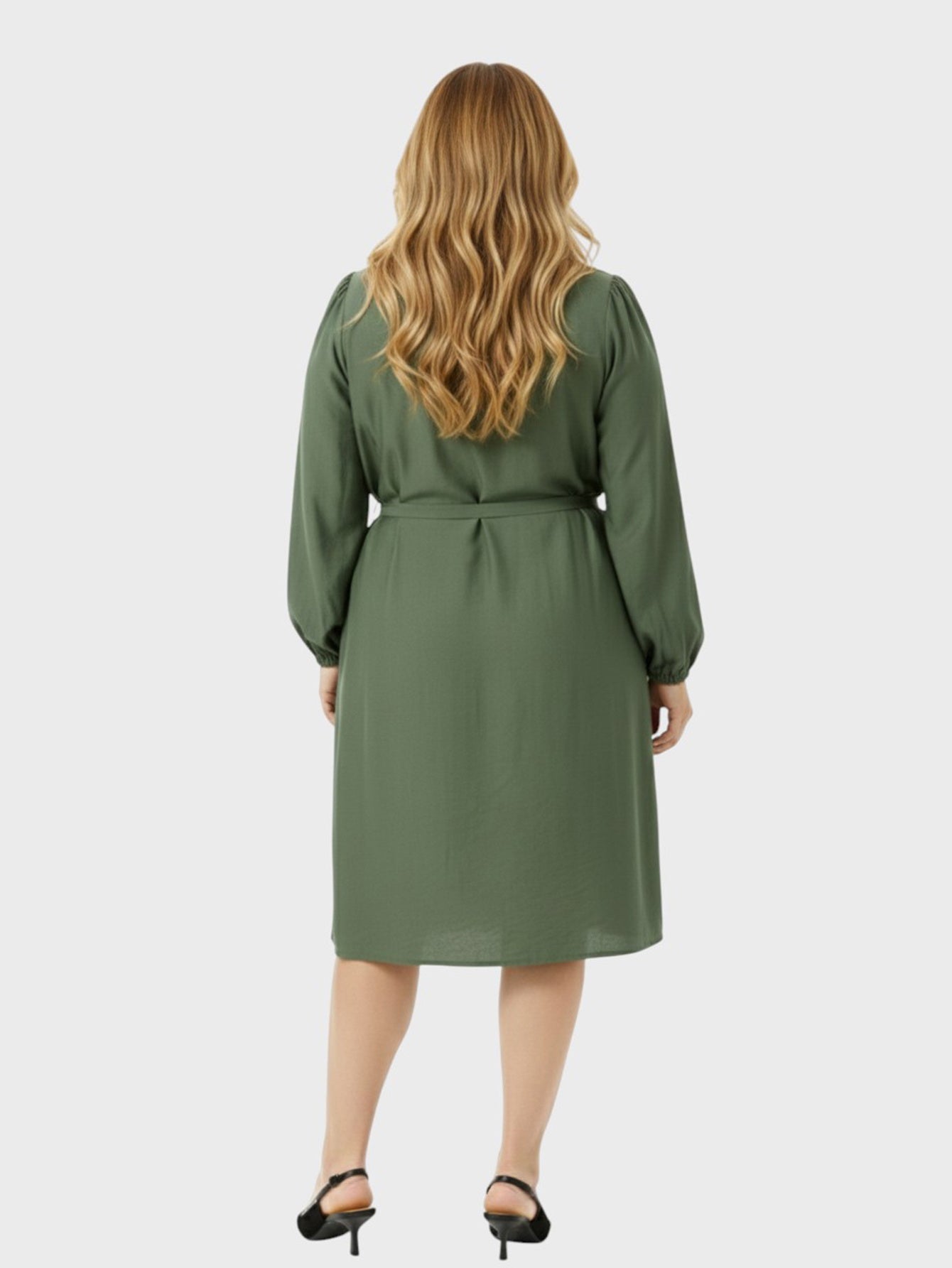 Lapa Plus Women's Casual Office Commuting Green Dress