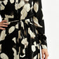 Lapa Plus Women's Black and White Printed Dress