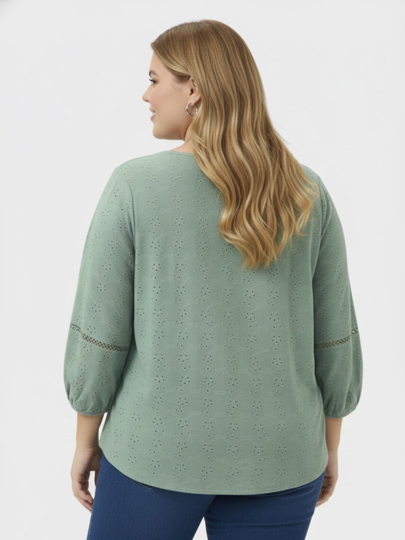 Plus Size Round Neck Long Sleeve Casual Blouse for Women – Lapa plus