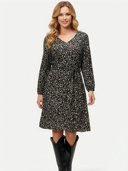 Lapa Plus Women's Floral Print Tie-Waist Dress