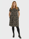 Lapa Plus Women's RoundNeck Leaf Print Dress