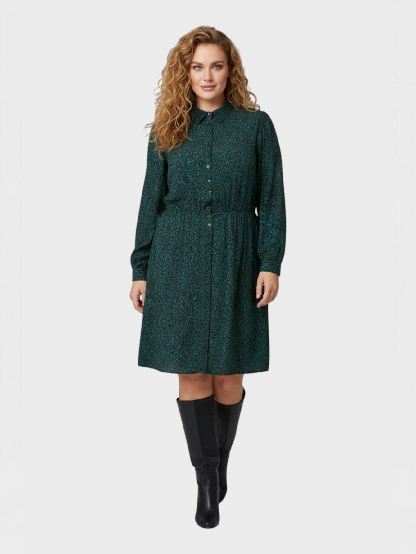 Lapa Plus Women's Casual Commuting Leopard Print A-line Dress