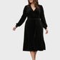 Lapa Plus Women's Velvet Tie-Waist Dress