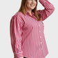 Lapa Plus Women's Christmas Red Striped Top