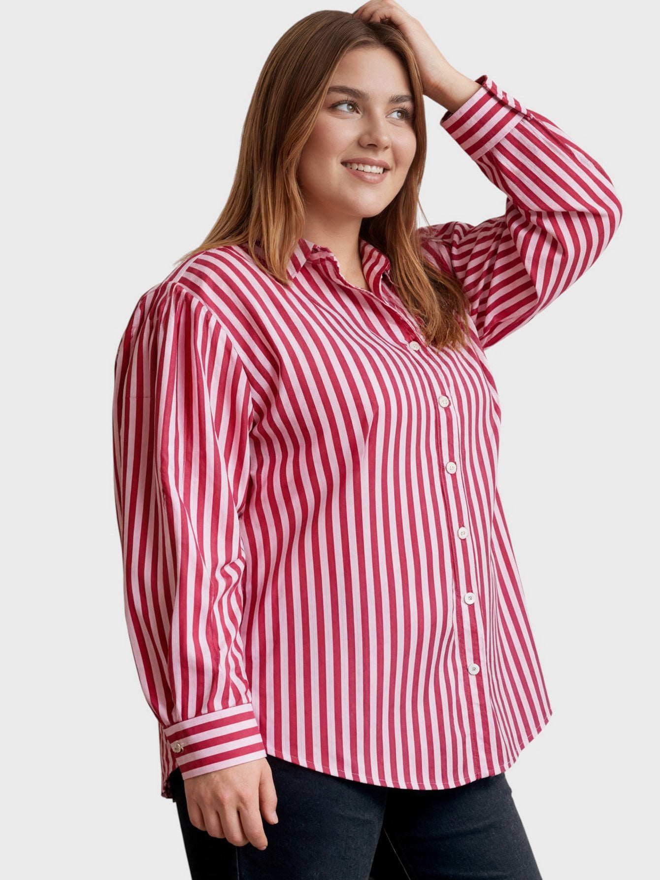 Lapa Plus Women's Christmas Red Striped Top