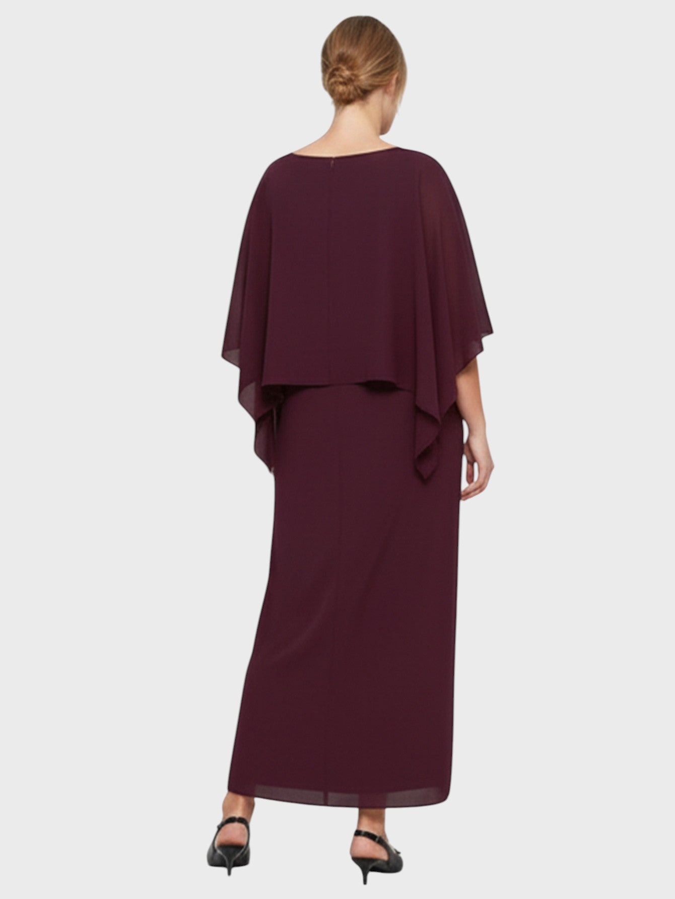 Lapa Plus Women's  Elegant Solid Dress with Shawl Collar