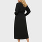 Lapa Plus Women's Flowy Round Neck Cut-Out Dress with Belt Accent