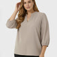 Lapa Plus Women's Fall Winter Grey V-Neck Shirt Tops