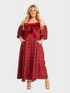Lapa Plus Women's Christmas New Year Red Plaid Dress