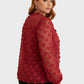 Lapa Plus Women's Christmas Red Jacquard Top