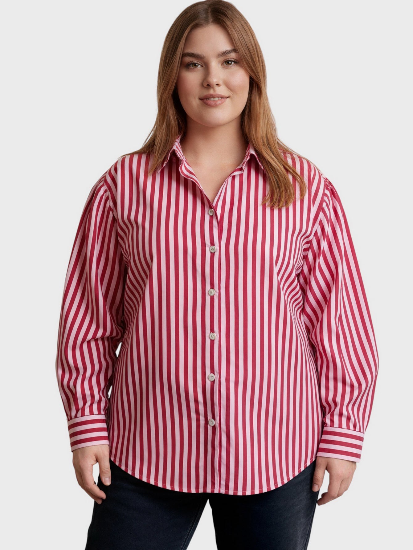 Lapa Plus Women's Christmas Red Striped Top