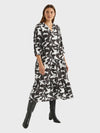 Lapa Plus Women's Elegant Large Floral Print Midi Dress
